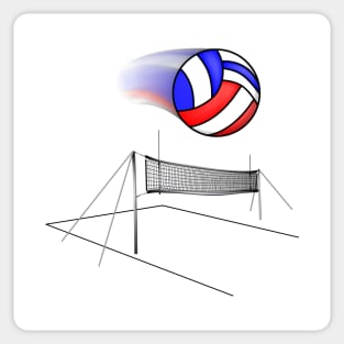 Volleyball Flies Over The Net Sticker